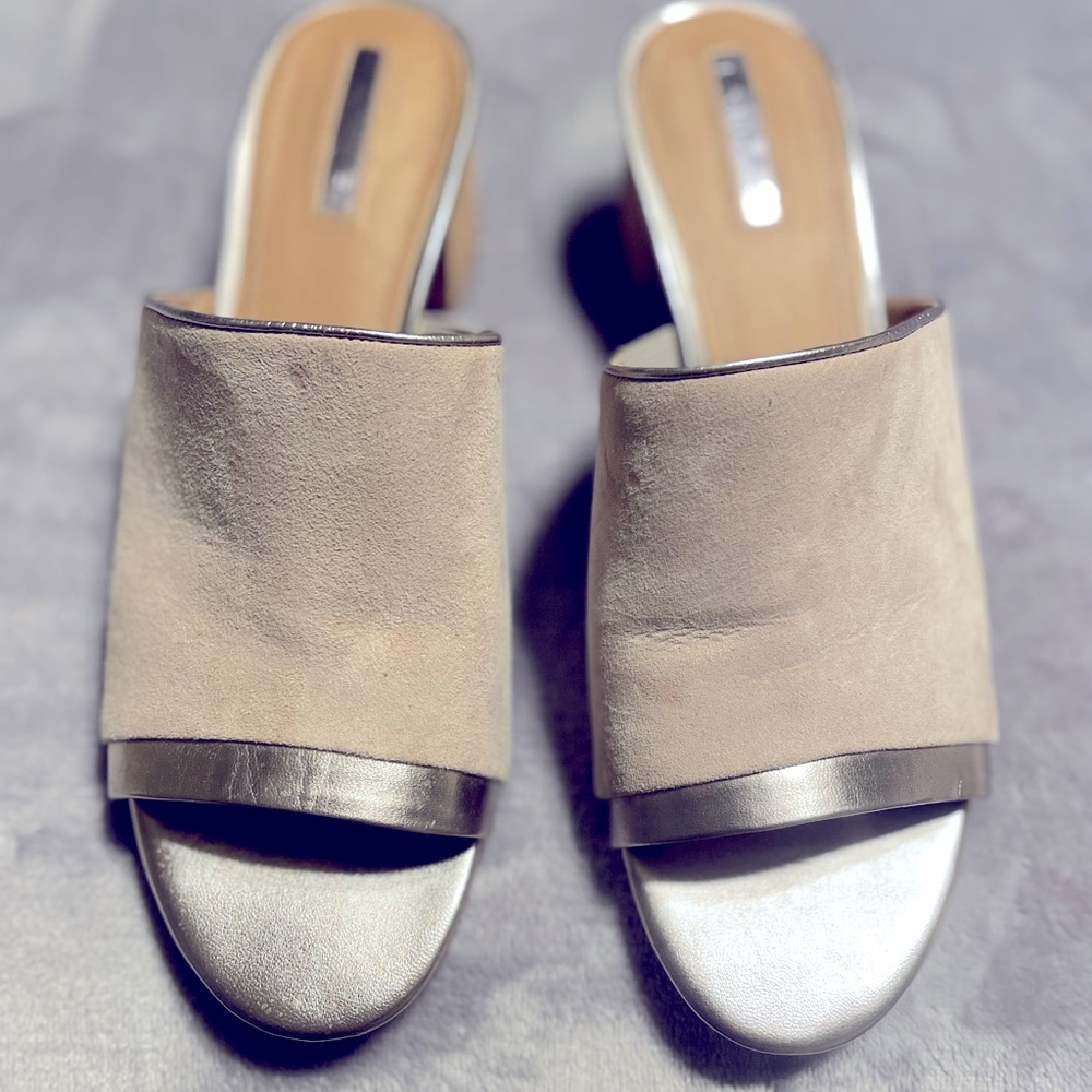 Gray suede  slip on shoe